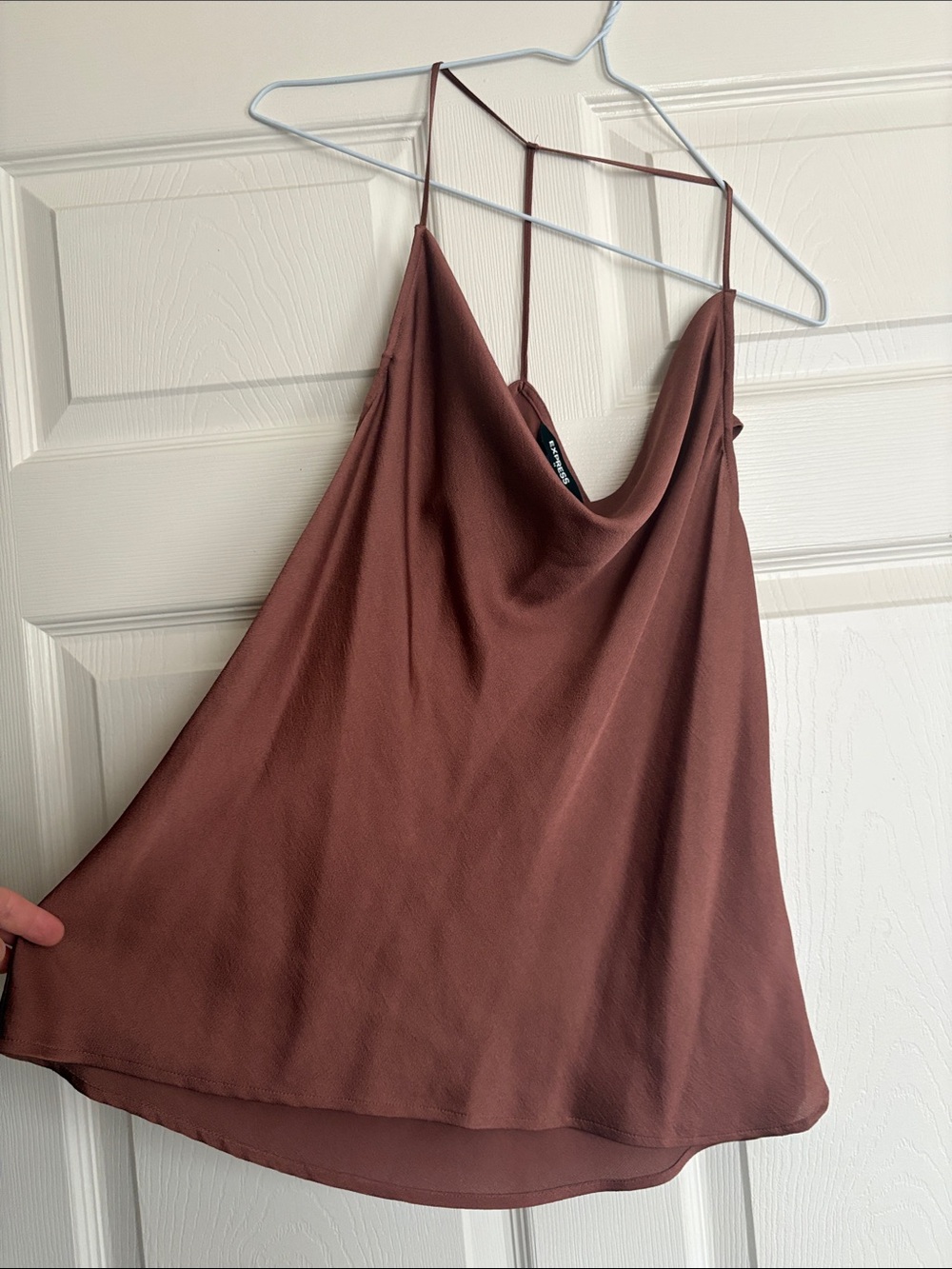 Express Strappy Cowl Neck Tank Top - Mauve Brown